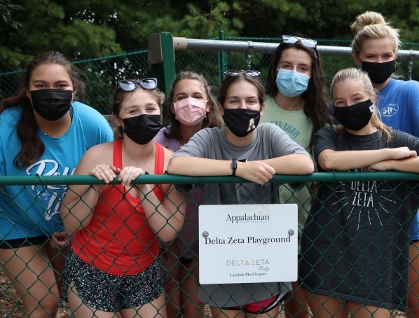 Delta Zeta Lamda Phi Chapter Cleans Preschool Language Classroom Playground